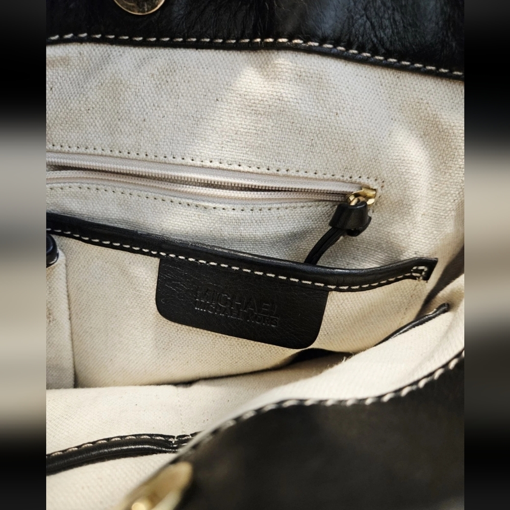 Vintage Michael Kors Black Leather Hobo Tote Bag EUC - Picture 14 of 15